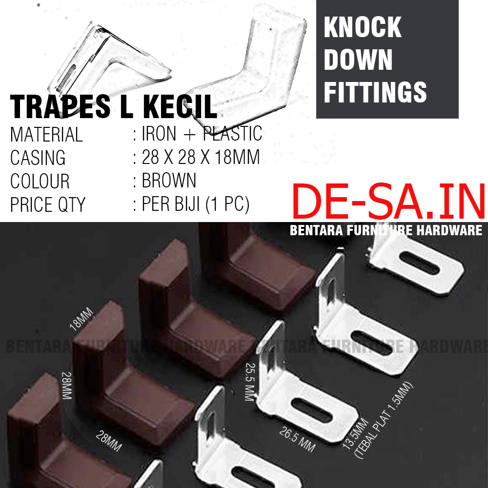 TRAPES-L SIKU BLACK BROWN WHITE Hitam Coklat Putih - AMBALAN KNOCKDOWN TRAVES TRAFEX FITTING