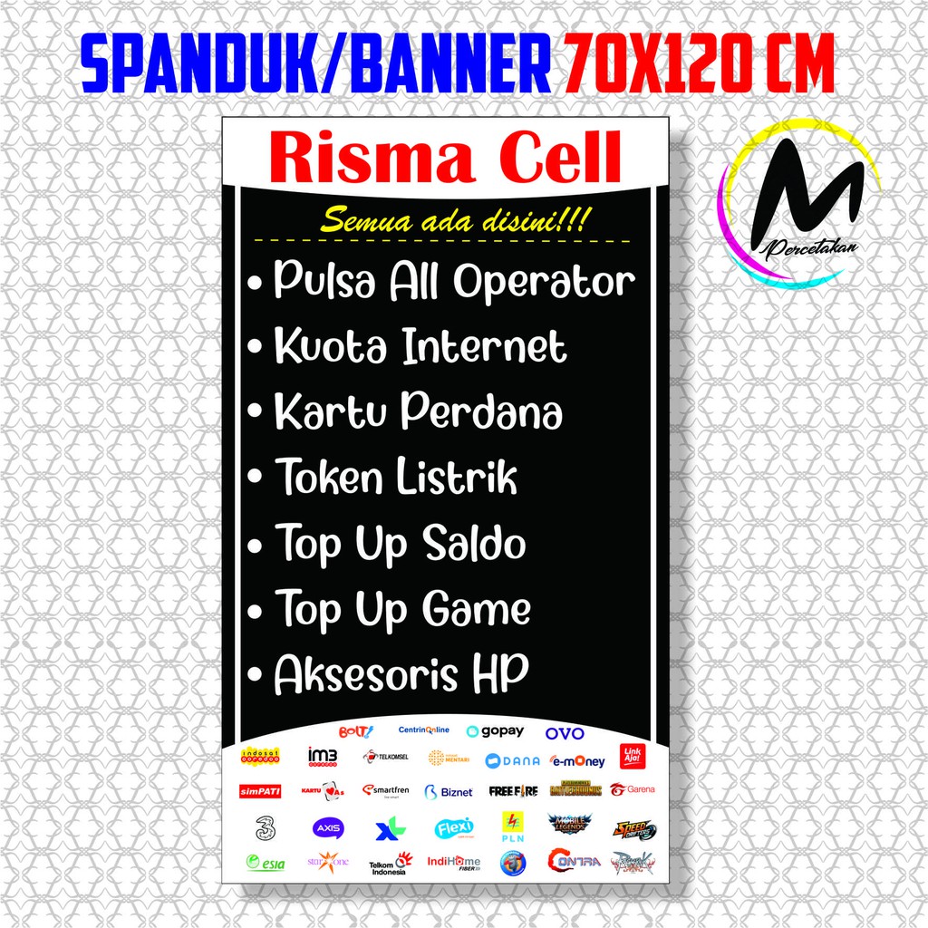 Banner Konter Kuota Dan Pulsa - 70x120Cm