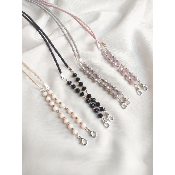 KALUNG MASKER FASHION STRAP KRISTAL BOBA