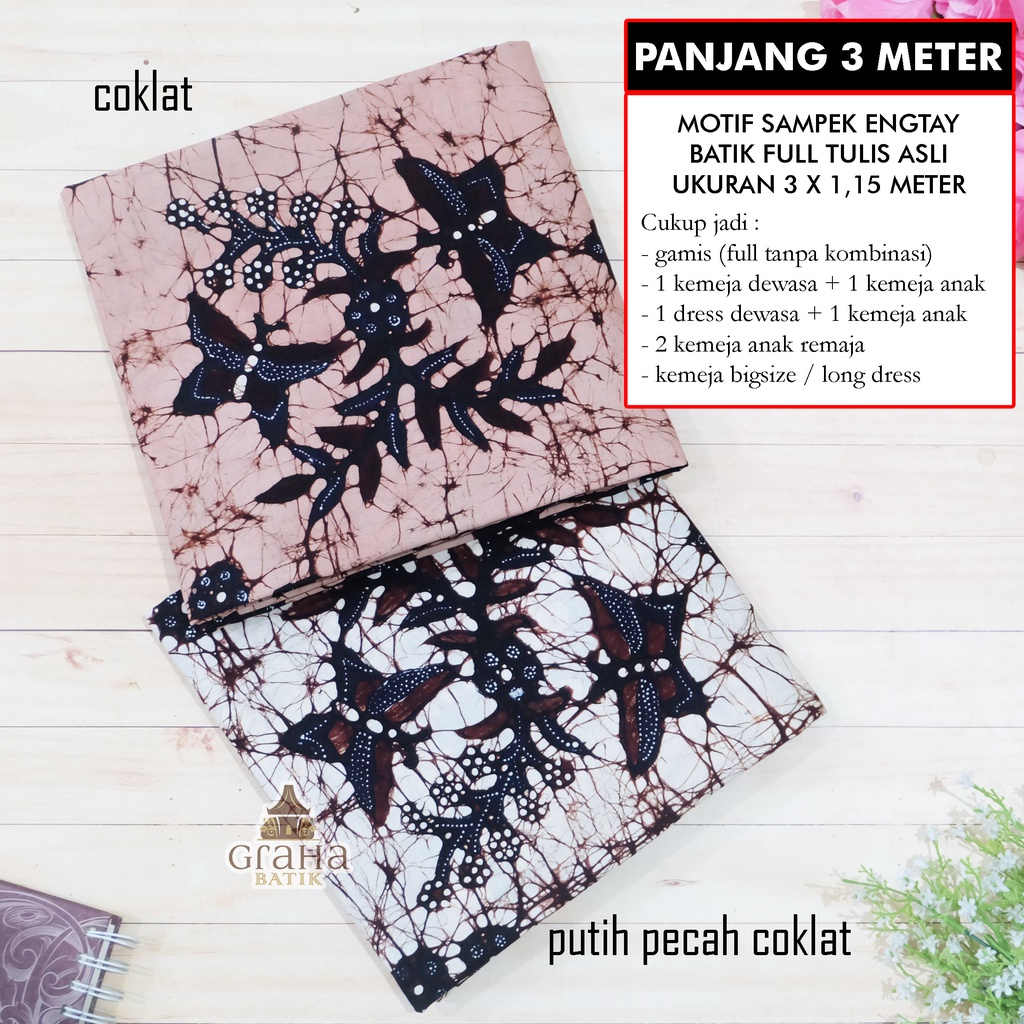 KAIN BATIK TULIS BAKARAN ASLI PATI BAHAN KATUN PREMIUM SAMPEK ENGTAY 3 METER