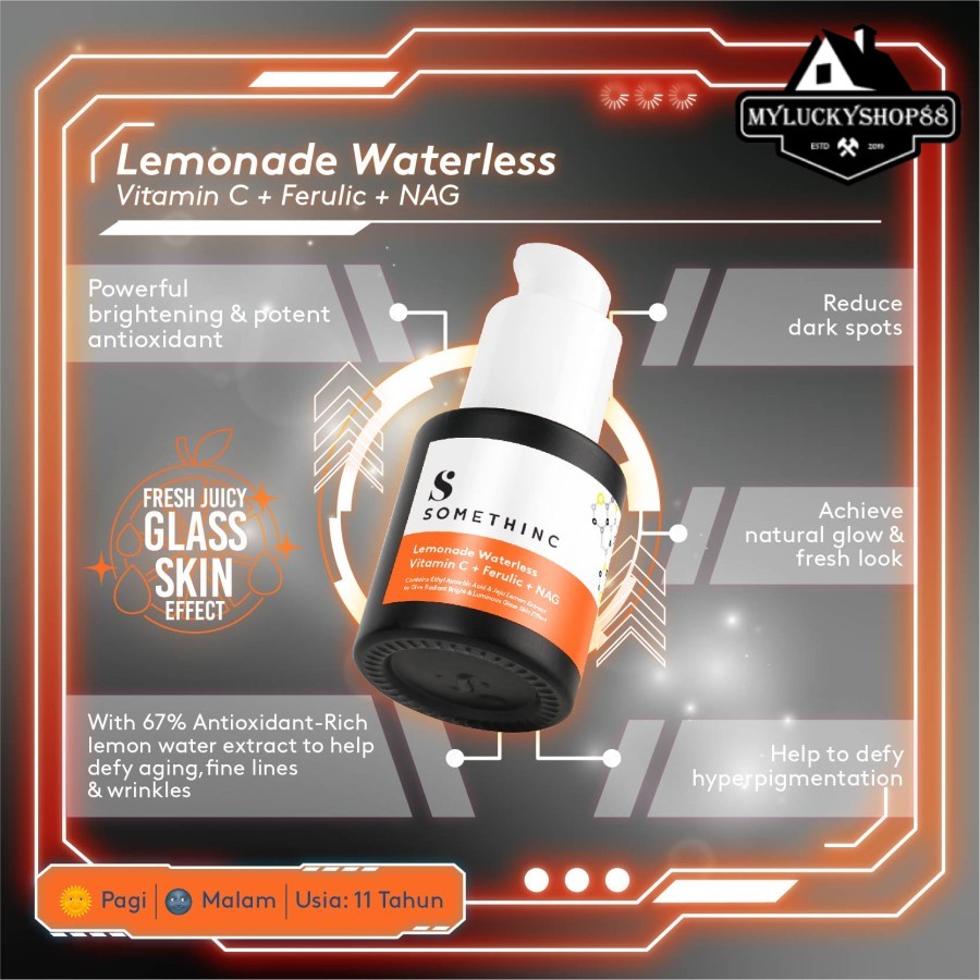 Somethinc Lemonade Waterless Vitamin C +Ferulic + NAG Serum Wajah 20ml