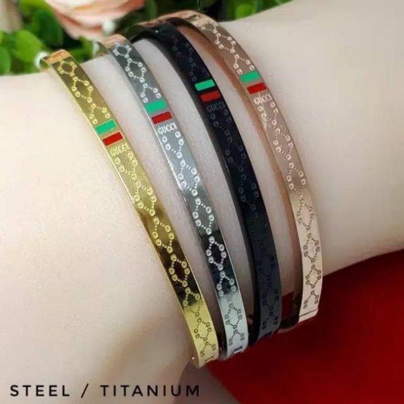Gelang titanium oval-motif gucci
