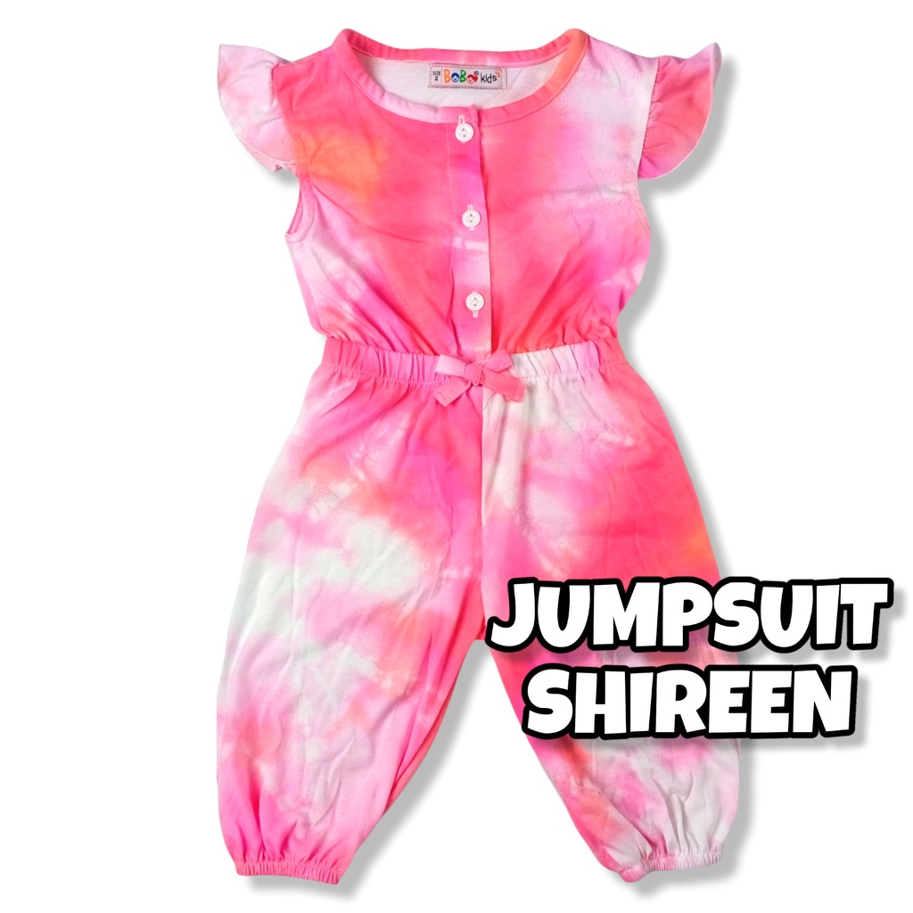 SHIREEN 0-2,5 THN JUMPSUIT ANAK BAYI PEREMPUAN Jamsuit Jumsuit Panjang Kaos Baju Anak Bayi Baby Girl Bobo Kids-2G DyeOrangePeachPnk