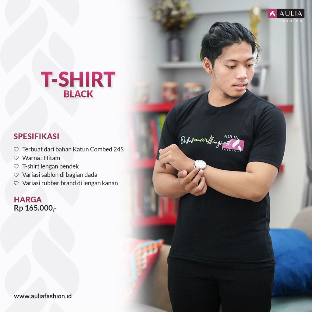 T - shirt Black Aulia Fashion