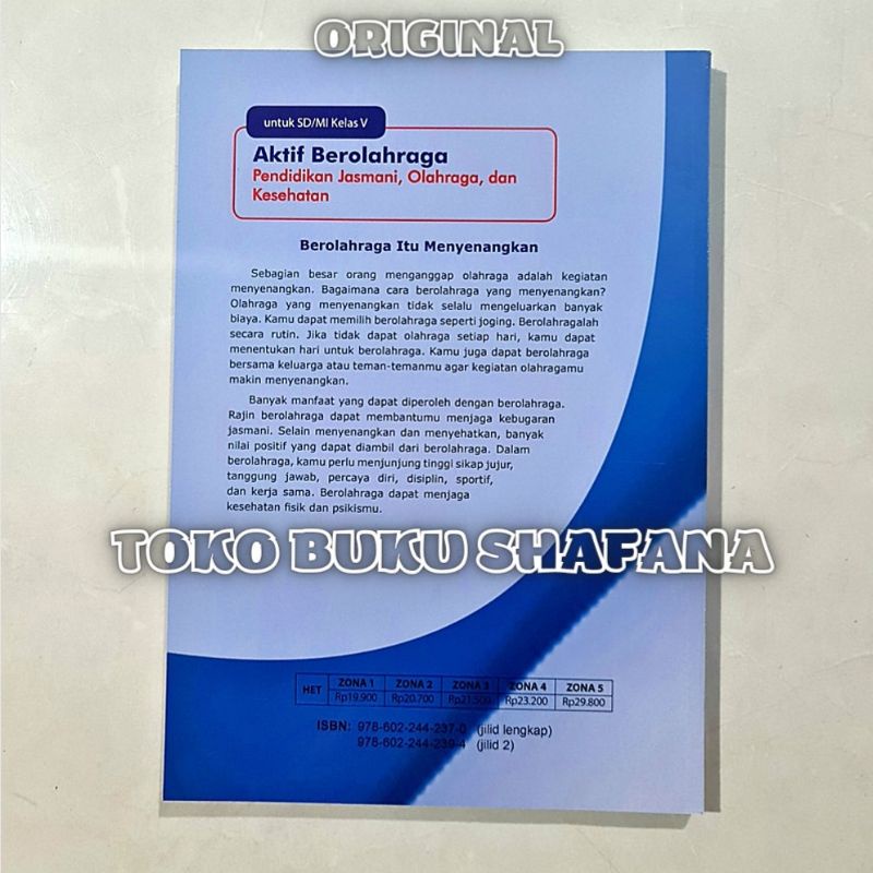 Buku Aktif Berolahraga Kelas 5 / V SD/MI K13 Kementerian - Penjasorkes / PJOK