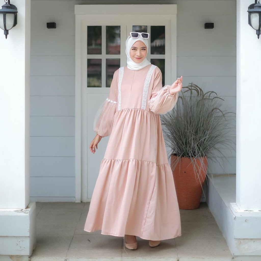 Gamis Muslim Hayla Dress / Baju Kondangan Kekinian / Gamis Wanita Terbaru