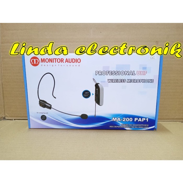 MONITOR AUDIO MA 200 PAP1 WIRELESS MICROPHONE HEADSET BANDO PORTABLE