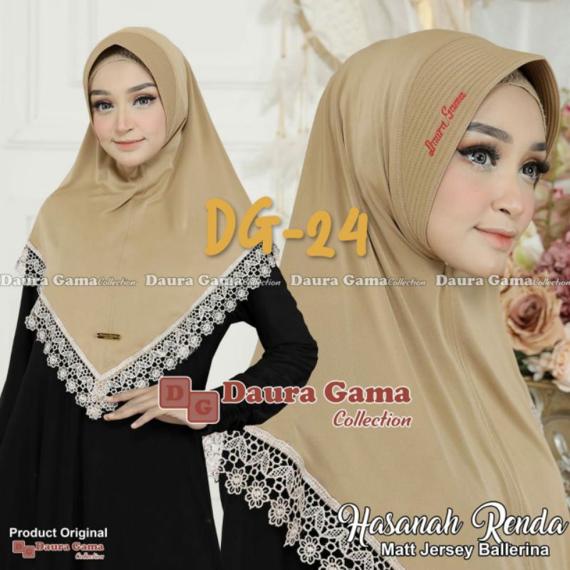 HIJAB INSTAN DG-24 HASANAH RENDA BY DAURA GAMA