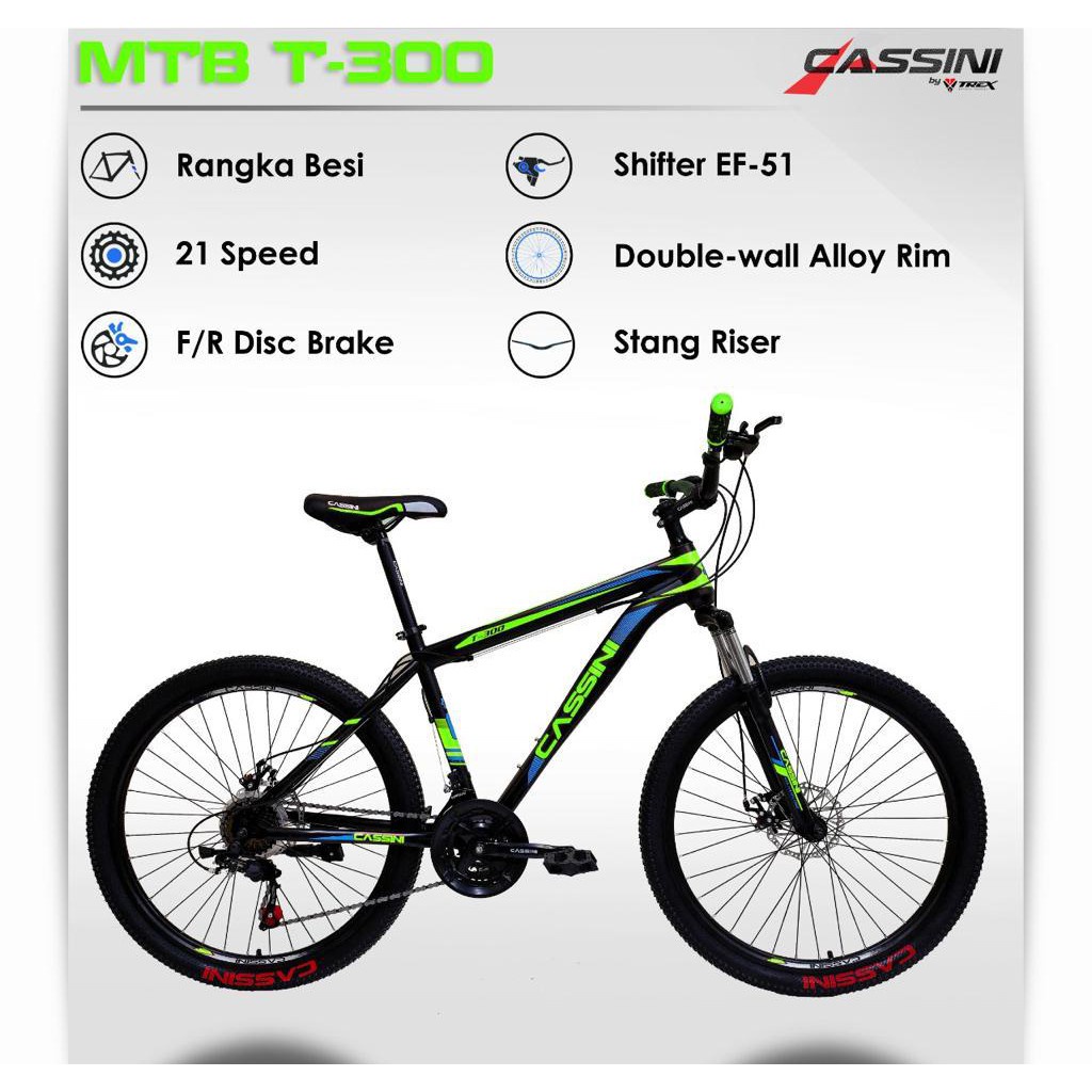 Terlaris Sepeda Gunung Mtb 24 26 Inc Trex Cassini T300 21Sp & Mtb Murah X Sumax Steel Sepeda Gunung