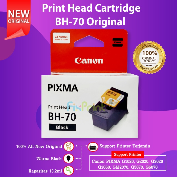 Print Head Cartridge BH70 BH-70 Black Printhead Tinta Canon G2020 3020