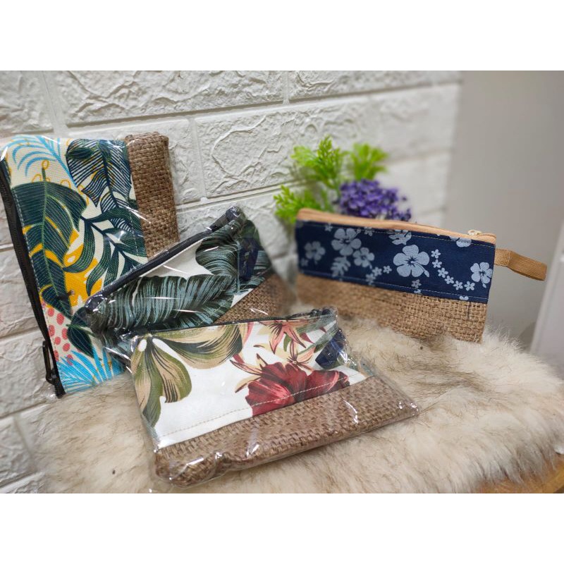 souvenir dompet goni kombinasi kanvas pouch model kekinian souvenir pernikahan unik
