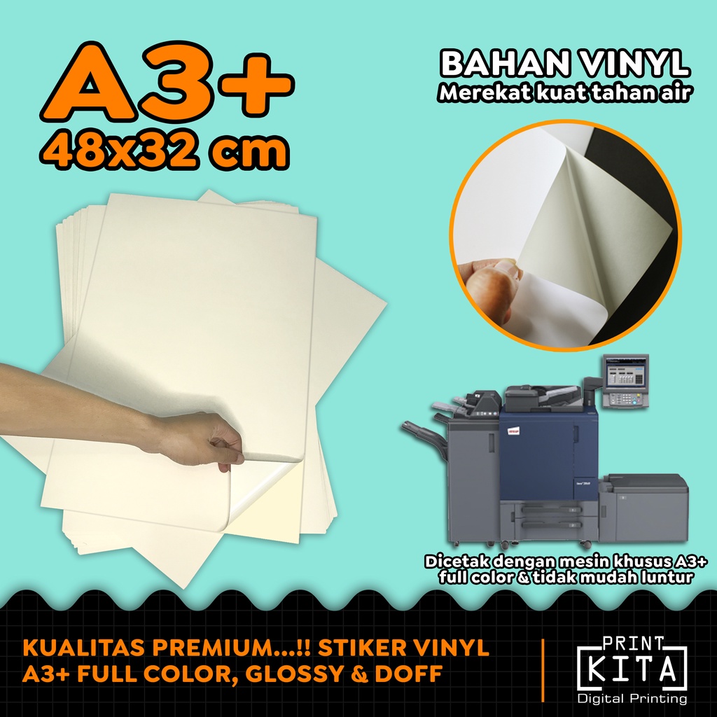 

KUALITAS PREMIUM…!!! Stiker Cutting Vinyl A3+ Glossy Doff, Stiker Satuan Tanpa PO Tanpa Minimal Order, Cutting Stiker Satuan, Proses 1 Hari Selesai