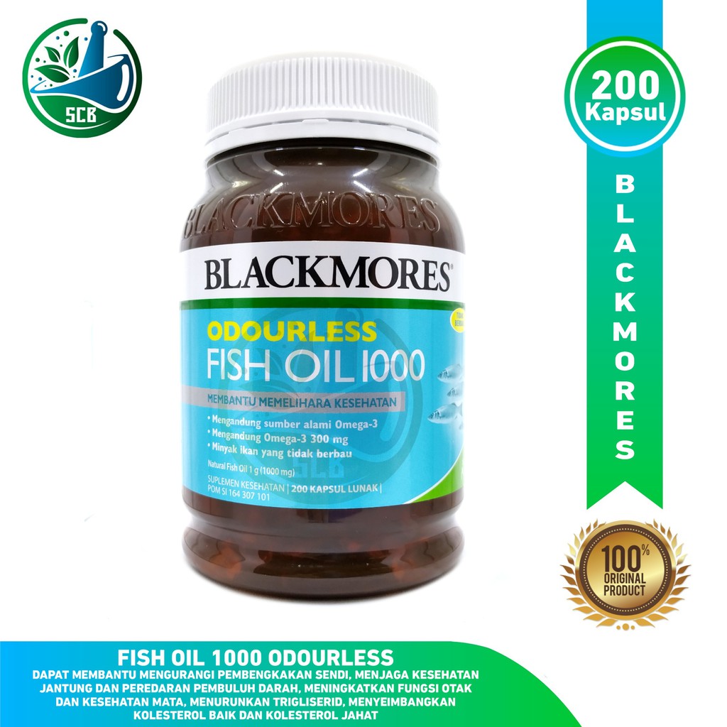 Blackmores Odourless Fish Oil 1000 (SEDANG) - Isi 200 Kapsul