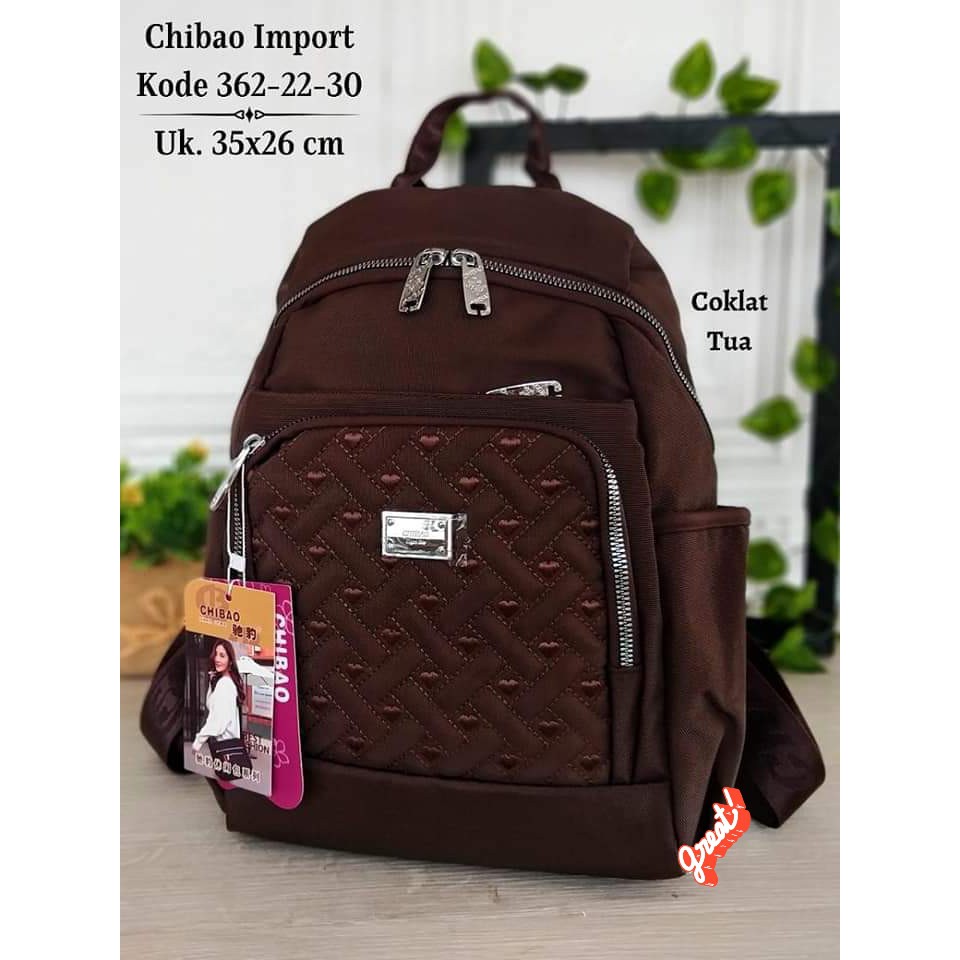 Tas Ransel Wanita Tas Ransel Chibao 362-22 Bahan Kanvas. CRanelhibao Ransel Import Chibao Ori Tas Wanita Tas Ransel Wanita Terbaru Bisa bayar ditempat.!!