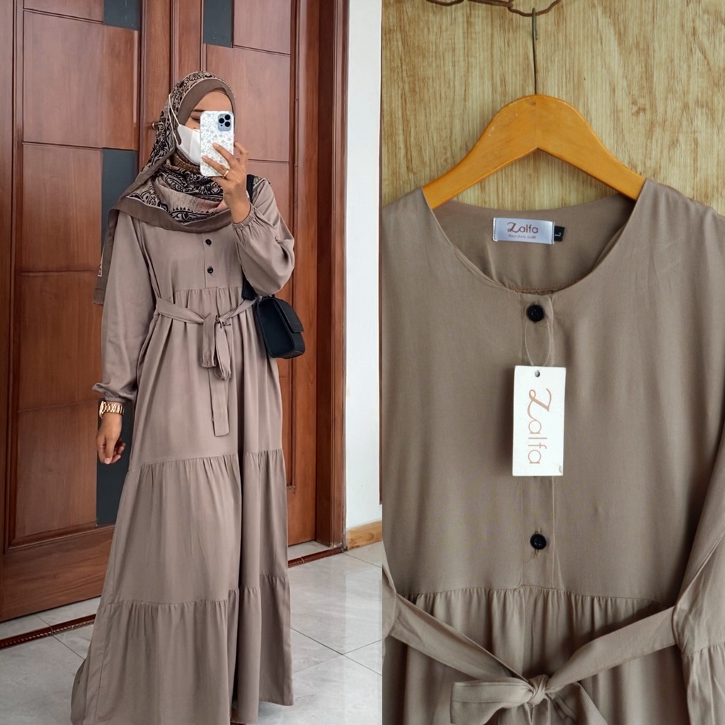 BASIC rayon gamis by ZALFA OUTFIT / dress polos / gamis wanita murah / gamis rayon / homedress