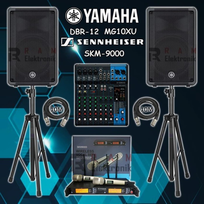 Paket Sound System Yamaha DBR12 DBR 12 Original - Sennheiser SKM 9000