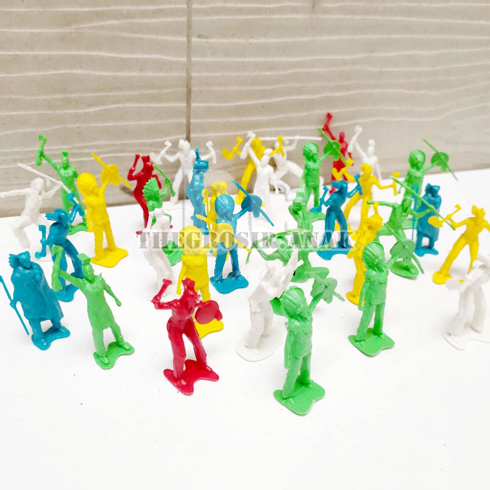 MINI FIGURE INDIAN TENTARA ISI 25 PATUNG KOBOY ARMY COMBAT SET