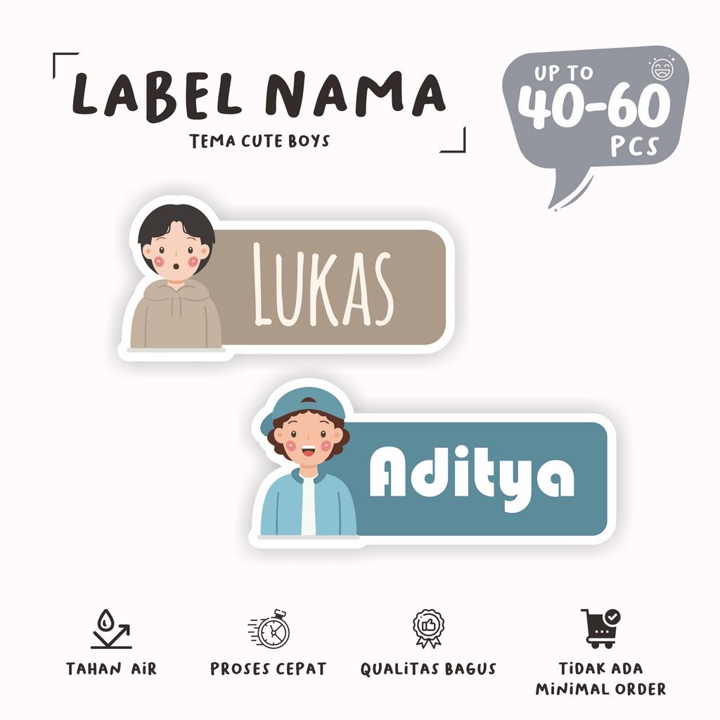 

(40 - 60 pcs)murah custom stiker nama LAKI-LAKI|stiker lucu/anti air
