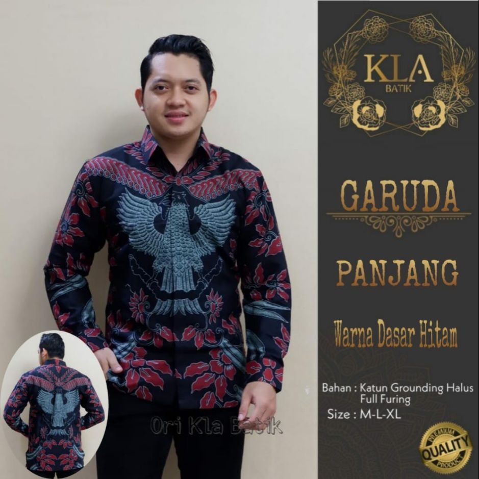 Kemeja Batik Lengan Panjang Baju Batik Pria Motif GARUDA Baju Batik Lapis Furing Terbaru