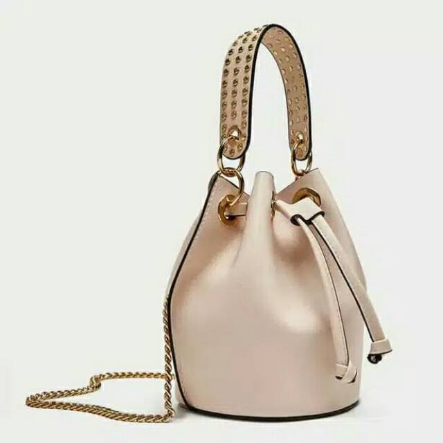 Tas Zara Serut ori import 3308 mini bucket bag with eyelets