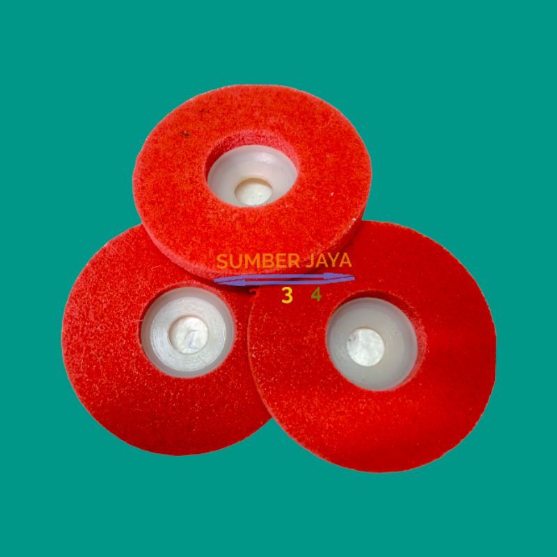 Batu Poles Stainless Non Woven Wheel 4&quot; Merah Xenon/ Batu Gerinda Poles 4 inch Non Woven Xenon Termurah