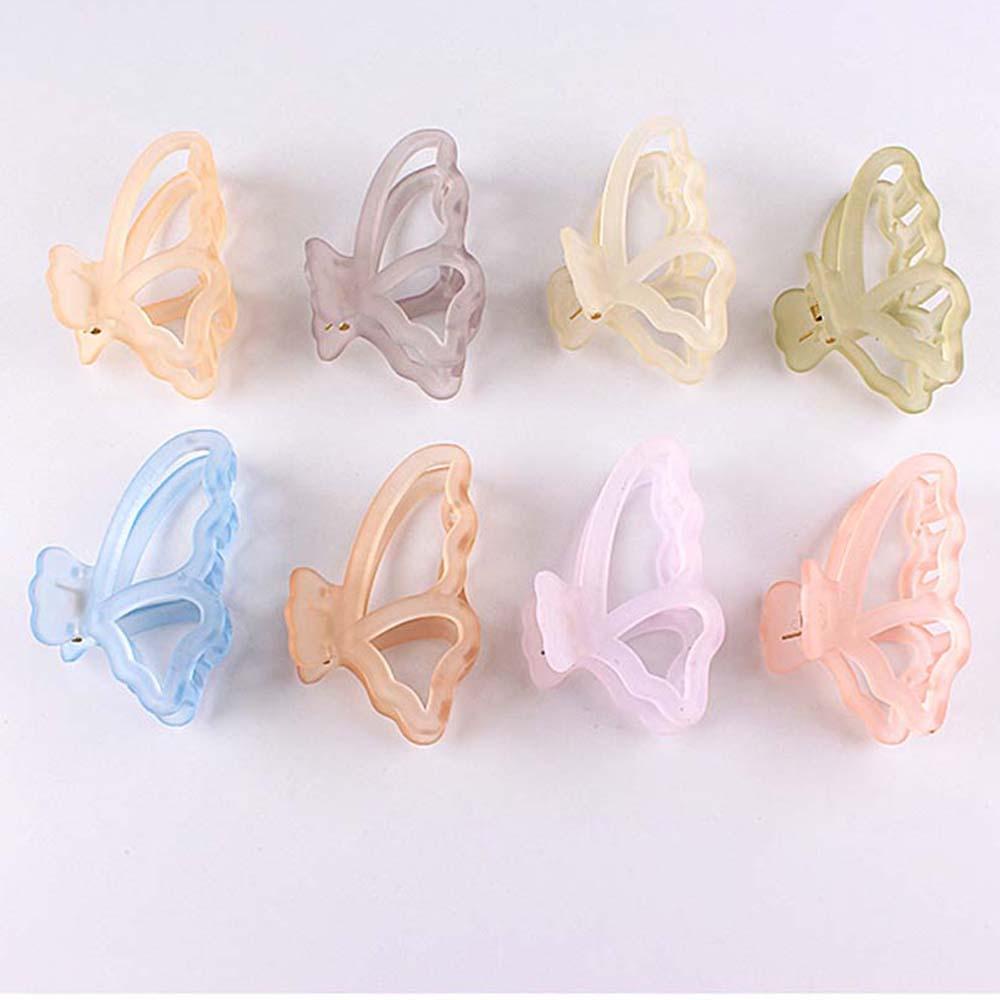 Nickolas1 Butterfly Hair Claw Fashion Simple Transparan Warna Jelly Untuk Wanita Hiasan Kepala