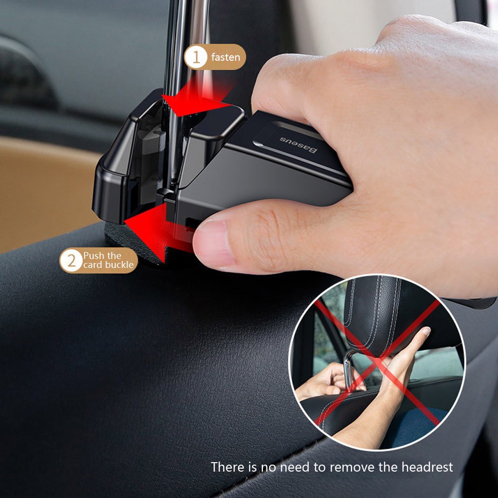 BASEUS ORIGINAL Backseat Vehicle Phone Holder Bracket Hook Gantungan Kursi Belakang Mobil Car Back
