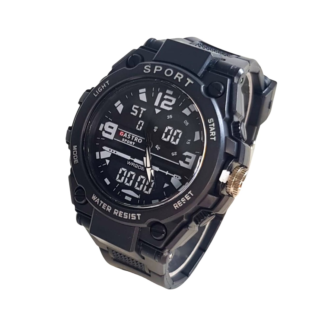 MURAH Jam Tanga Dual Time Pria Rubber 4,8cm + Kotak