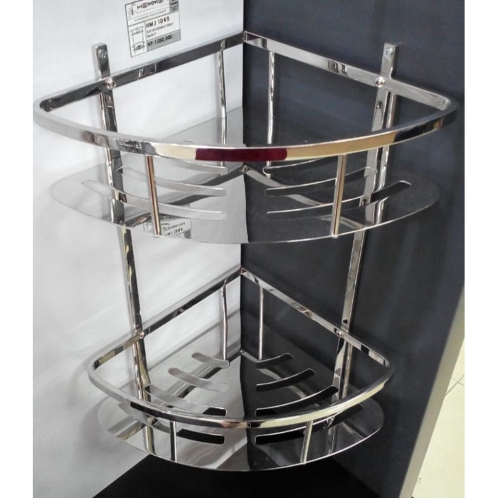 Hemmen Rak Sudut Kamar Mandi Double Shelf Shelf HM 1049