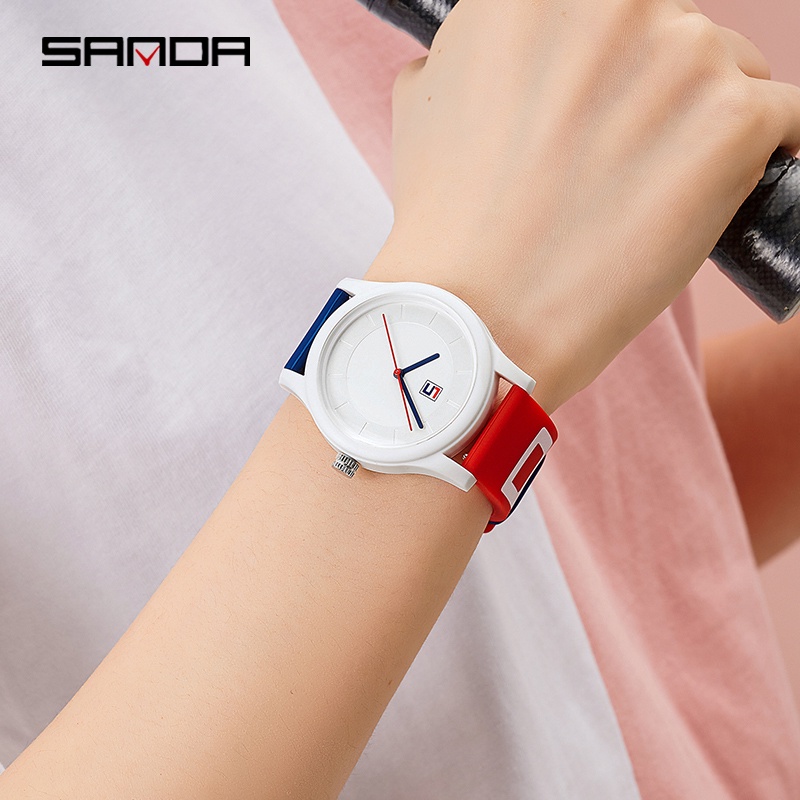SANDA 3205 Jam Tangan Pria Wanita Analog Tali Rubber Anti Air WATCHKITE WKOS