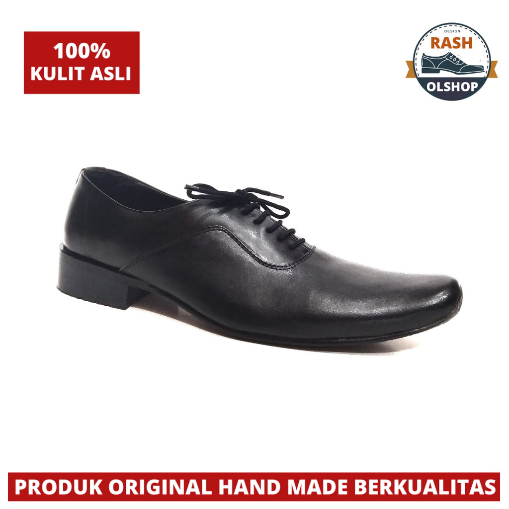 sepatu pantofel lancip bahan kulit asli model tali nyaman dan keren dipakai