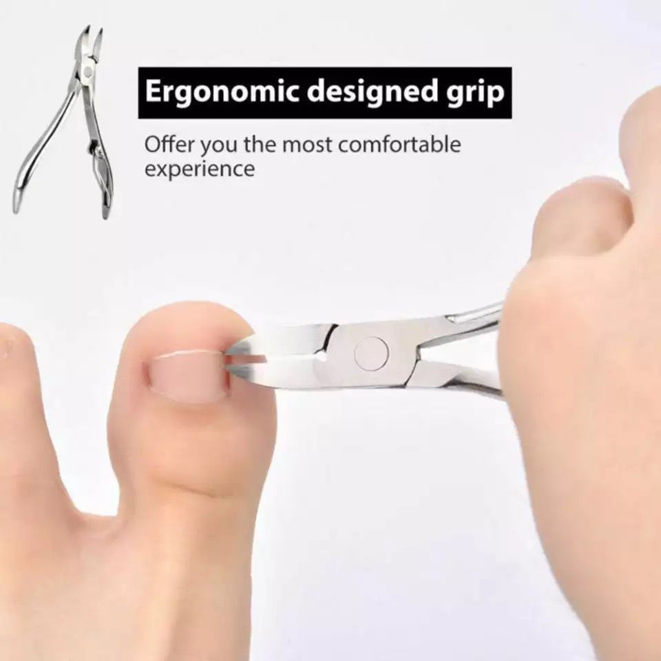 Tang Gunting Kuku Jempol Kaki Miring Stainless Steel Anti Cantengan Toe Nail Clipper Kulit Mati Dan Kutikula Nipper F712