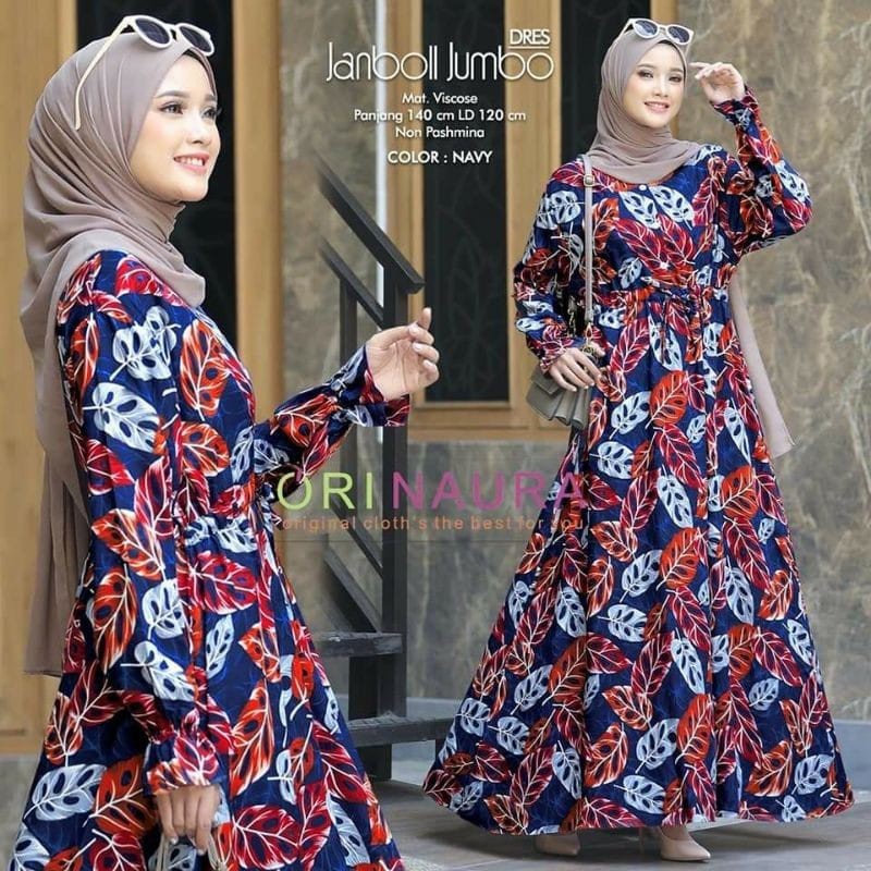 GAMIS ERIGOO MOTIF DAUN BUSUI MAYUNG BAHAN JATUH