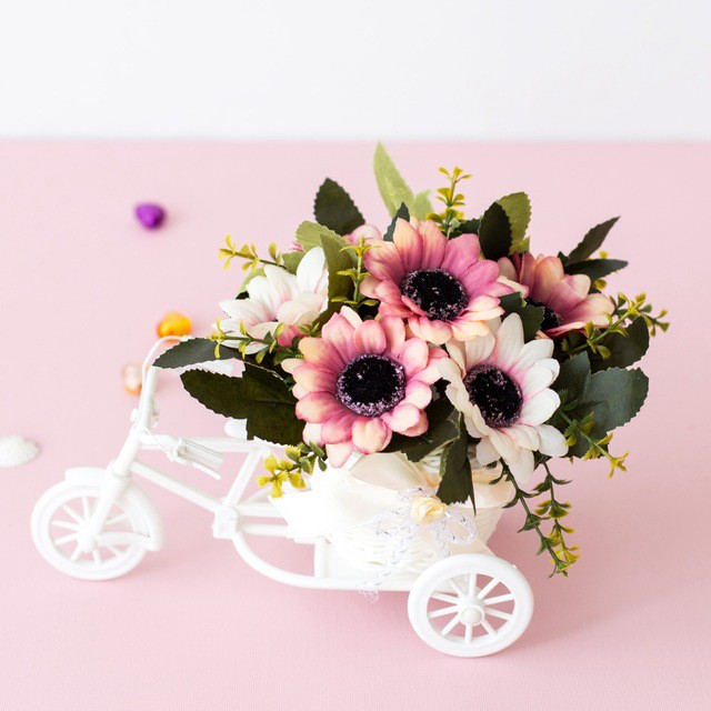 Sepeda Bunga dekorasi Bunga plastik-PS-SB Pink