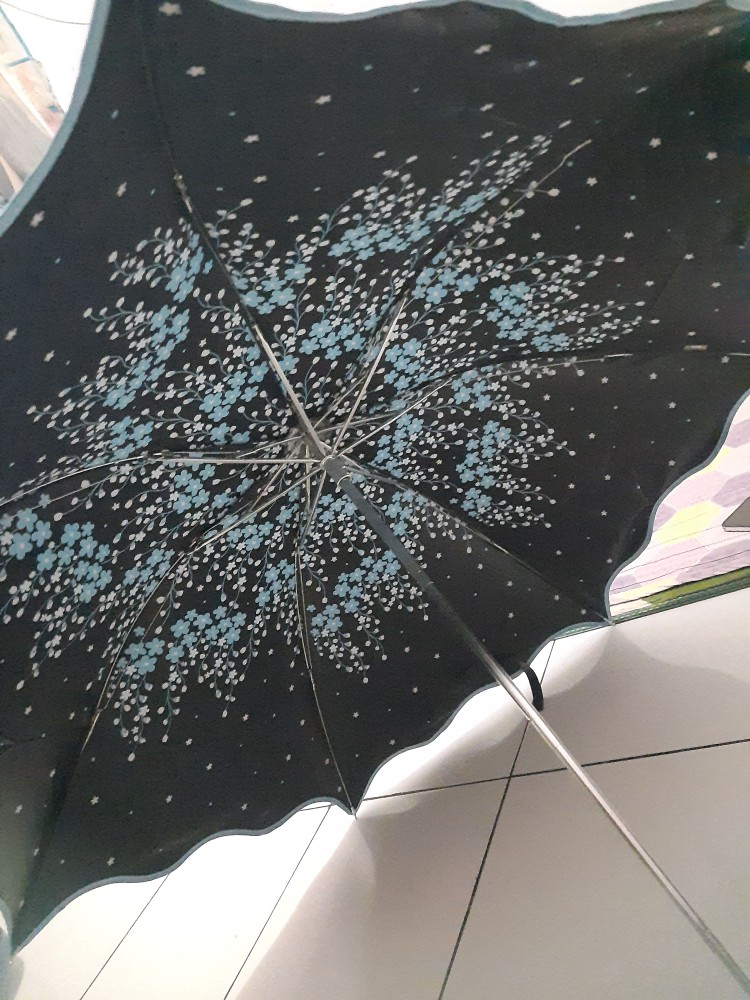 Payung Lipat Anti Sinar Uv Paradise Original Motif Kembang Bahan Vinyl