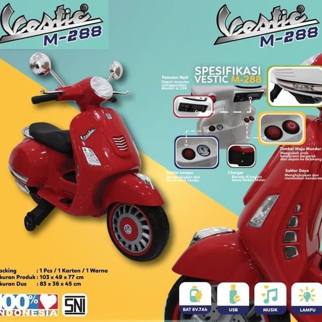 PMB Motor Aki Vespa Matic M288