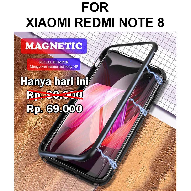 Jual Magnetic case Xiaomi Redmi Note 8 aluminium casing hp metal cover