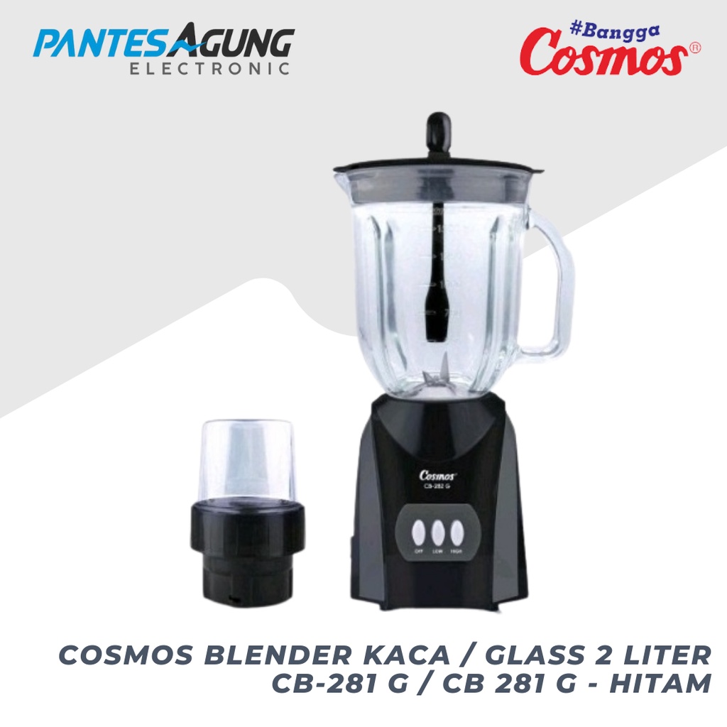 Cosmos Blender Kaca / Glass 2 Liter CB-281 G / CB 281 G - Hitam