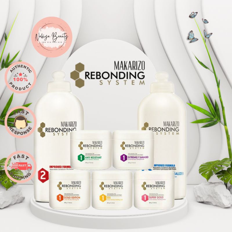 Makarizo Rebonding System Cream Step 1& Step 2 Obat Smoothing 500gr