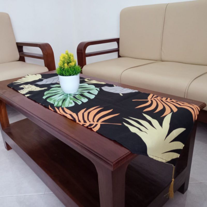 TAPLAK MEJA TAMU MINIMALIS TABLE RUNNER PANJANG LANCIP ANEKA MOTIF