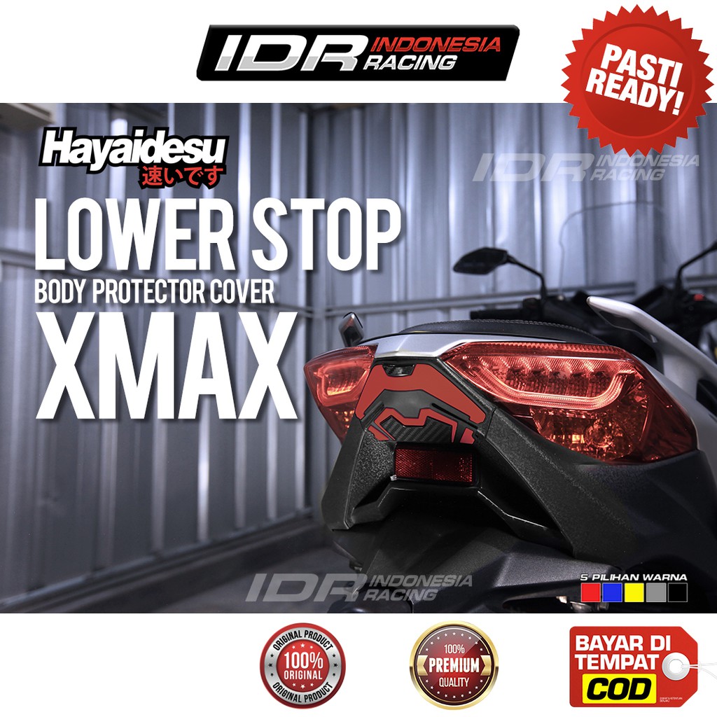 Hayaidesu Lower Stop Lamp Cover XMAX Rem Belakang Bawah Body Protector Karet 3D Yamaha