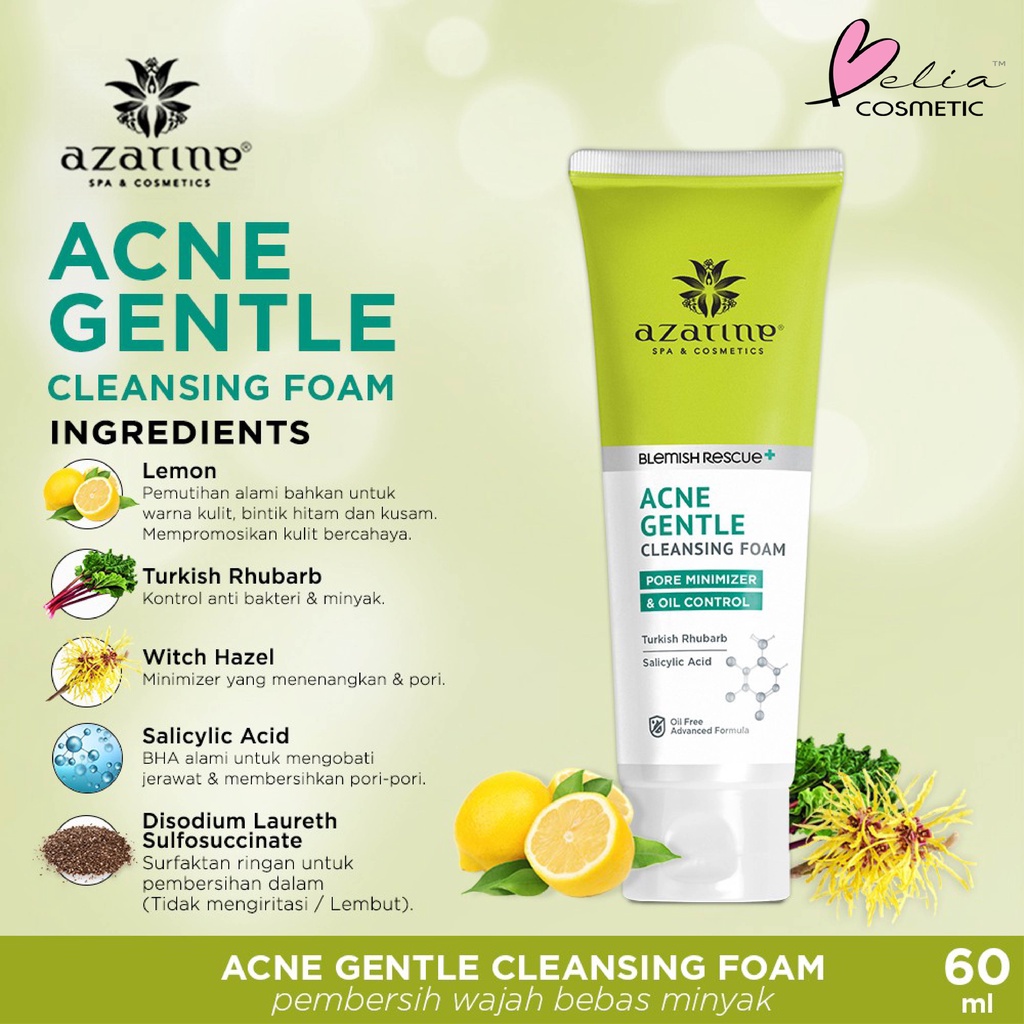 ❤ BELIA ❤ AZARINE Intense Acne &amp; Repair Series | Acne Gentle Cleansing Foam, Acne Spot Gel (✔️BPOM)