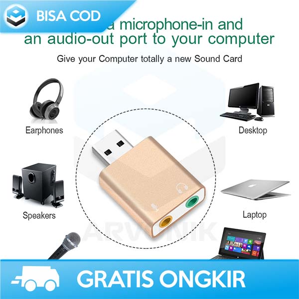 SOUNDCARD USB EXTERNAL 7.1 HIFI MAGIC VOICE 3D AUDIO &amp; MICROPHONE ORI