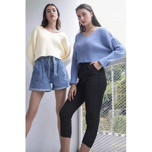 ATASAN RAJUT WANITA KOREAN STYLE TOKUDAI CROP KNIT SWEATER,KARDIGAN KROP PREMIUM