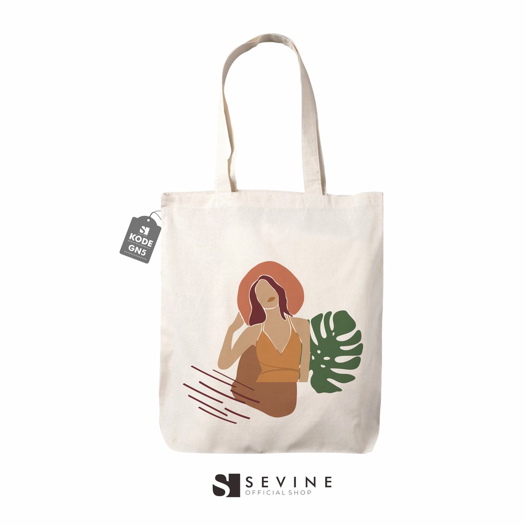 Sevine Totebag Tas Wanita Tote Bag Resleting Drill Nordic Style Nordic - GN
