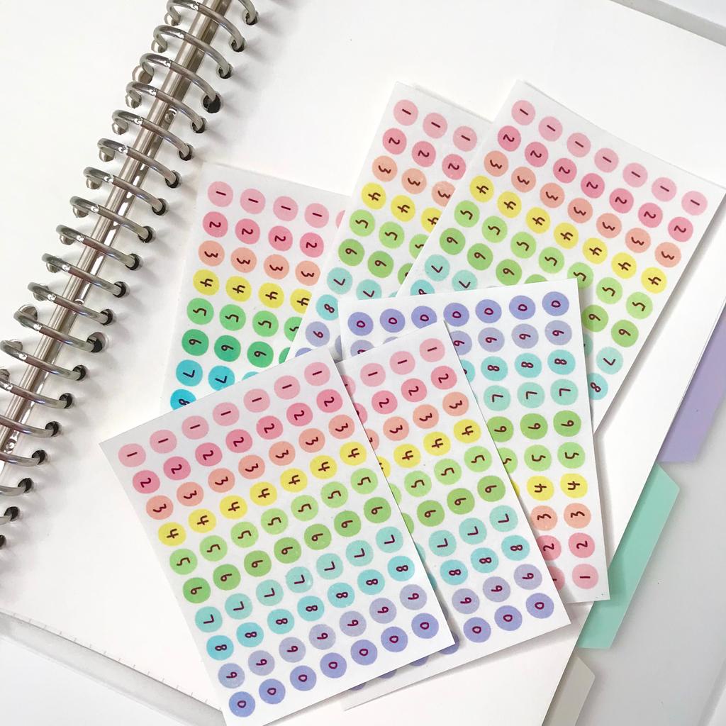 

TRANSPARENT colorful sticker number/ stiker angka deco journal