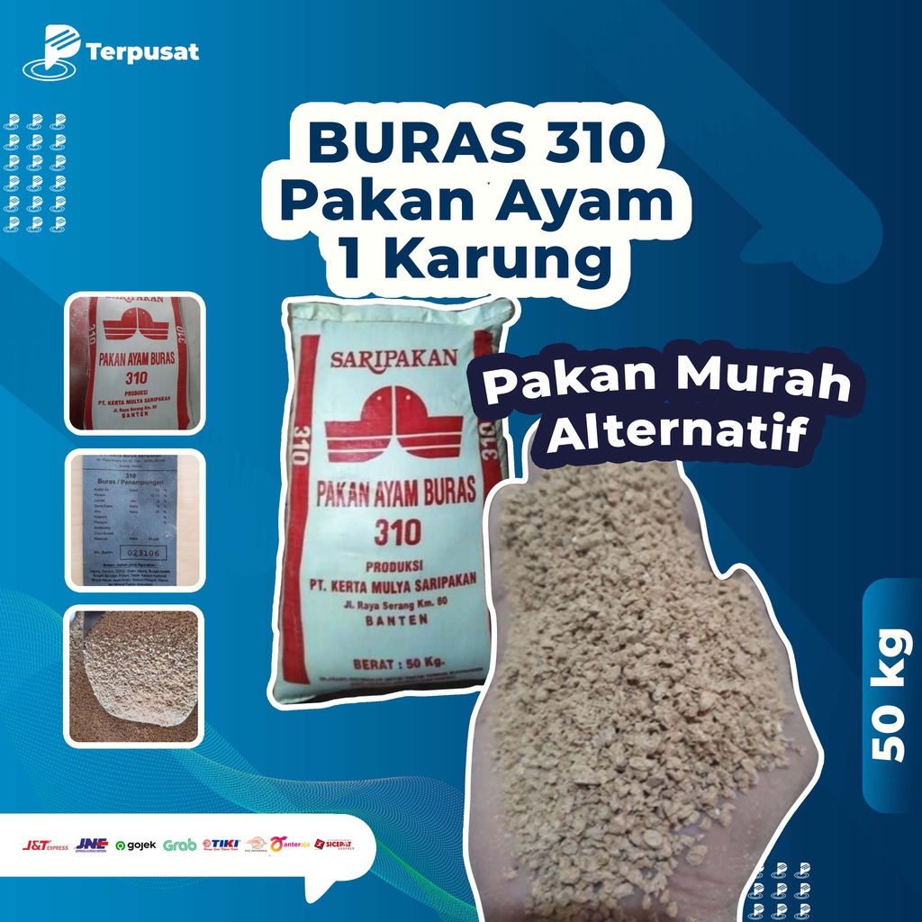 Saripakan 310 Perkarung 50 Kg (jahitan pabrik) Pur / Vour .akanan Ayam Pakan Ayam Murah Alternatif B