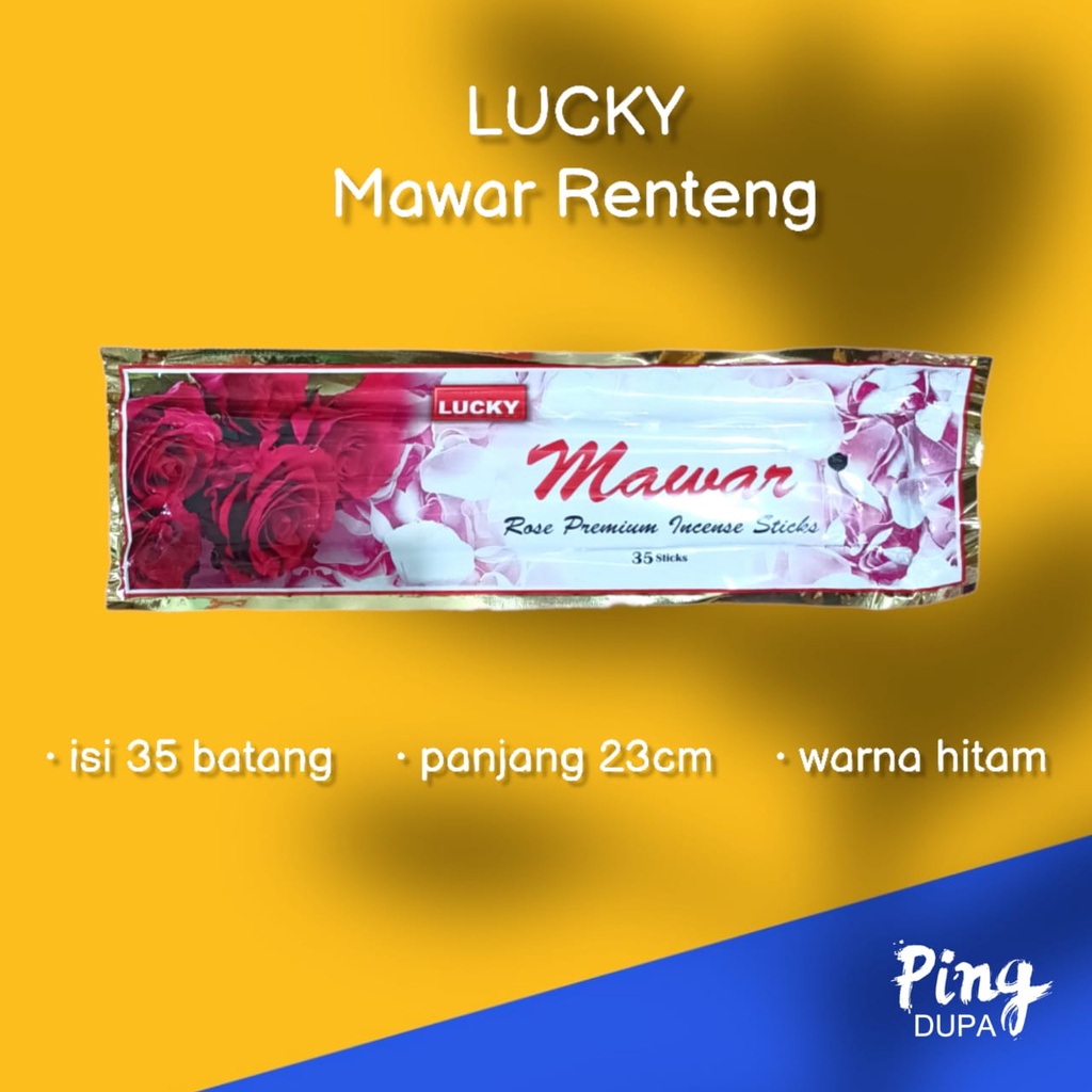 Dupa Hio Mawar renteng by Lucky India isi 35 Batang