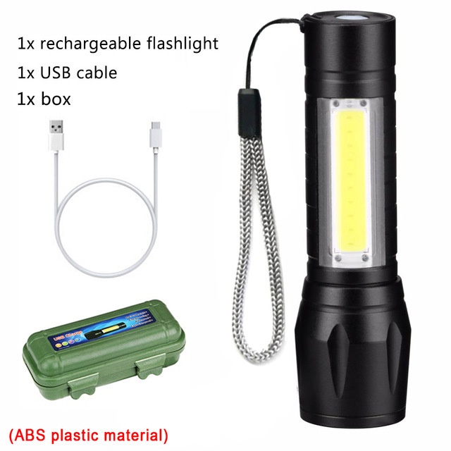 QLAT- LAMPU SENTER MINI LED USB CHARGER CAMPING KEMAH TRAVELING MENDAKI BERBURU MENEMBAK BERBURU SWA