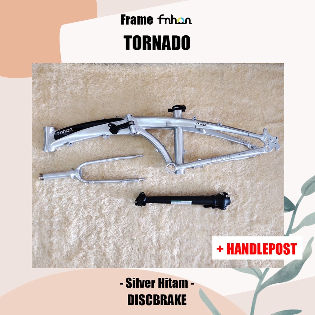 Frame Set Fnhon Plus HP Handlepost Tornado Silver Hitam Discbrake Db Disc Brake 20 22 inch Silver Hitam